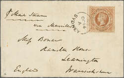 Overland via Marseilles 1859 (Oct 14): Second sheet of entire letter ...