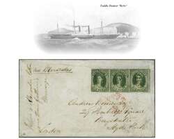 Overland via Marseilles 1862 (Dec 2): Cover from Gladstone, ...