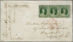 Overland via Marseilles 1862 (Dec 2): Cover from Gladstone, ...