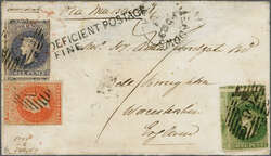 Overland via Marseilles 1863 (Nov 26): Cover from Meadows, South ...