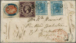 Overland via Marseilles 1865 (Sept 22): Registered cover from ...