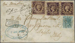 Overland via Brindisi 1868 (June 18): Cover from Goulburn, New South ...