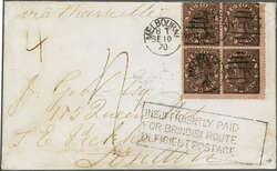 Overland via Brindisi 1870 (Sept 11): Cover form Melbourne, Victoria ...