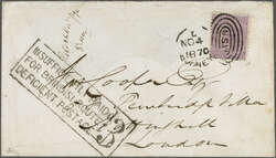 Overland via Brindisi 1870 (Nov 5): Cover from Sydney, New South ...