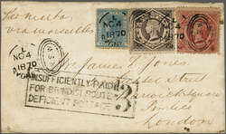 Overland via Brindisi 1870 (Nov 5): Cover from Sydney, New South ...