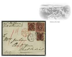 Overland via Brindisi 1876 (March 19): Mourning cover from Sydney, ...