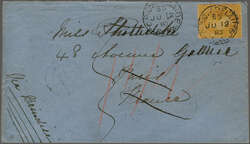 Overland via Brindisi 1880 (June 13): Cover from Adelaide, South ...