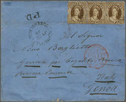 Overland via Torres Strait 1875 (July 17): Cover from Somerset, ...