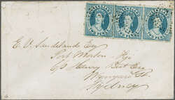 Via Tasman Sea & Pacific Ocean 1871 (March 19): Cover from Leyburn, ...