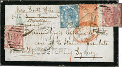 Incoming Mail Overland via Brindisi & Suez 1875: Registered mourning ...
