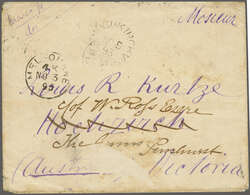 Incoming Mail Overland via Brindisi & Suez 1893 (Oct 1): Cover from ...