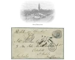 Incoming Mail Overland via Naples 1888 (September 28): 12 c. postal ...