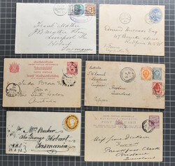 Incoming Mail via the Indian Ocean 1884-99: Group of covers (6) ...
