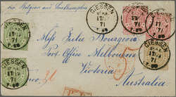 Incoming Mail Overland via Southampton 1871 (Dec 17): Cover front ...