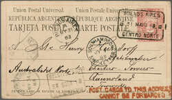 Incoming Mail Overland via Southampton 1883 (May): Argentina 6 c. ...