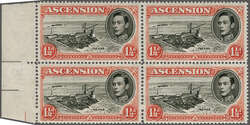 1938: 1½ d. black & vermilion, wmk. Multiple Script CA, perf. 14, ...