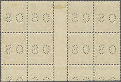 1926: 3 d. blue, Die Ia, wmk. Small Multiple, perf. 14, puctured "O.S ...