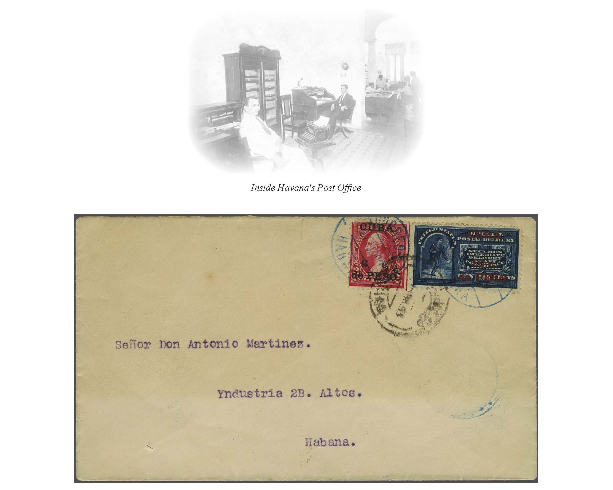 Cuba: Special Delivery Issues 1899: 10 c. on 10 c. blue, used in ...