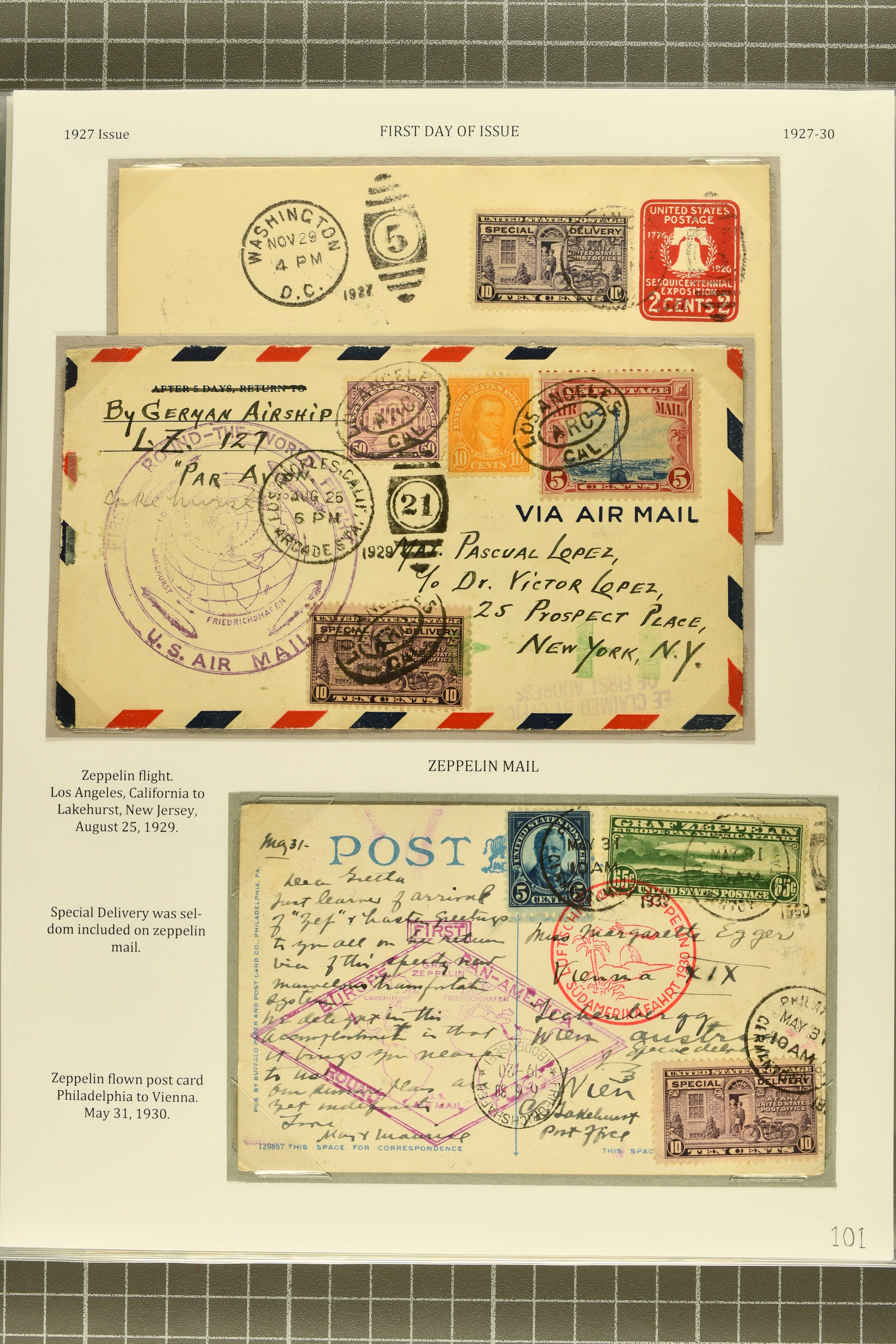 1927 10 c. Gray-Violet Issue 1927: 10 c. grey violet, postal history ...