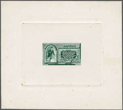 1885 10 c. Blue Issue 1885: 10 c. progressive die proof in green, die ...