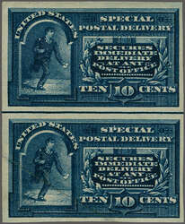 1895: 10 c. Blue Issue 1895: 10 c. blue plate proof pair on stamp ...