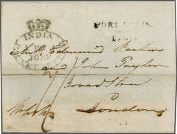 1817: Large part covers (2), both from Port Louis to London, each ...