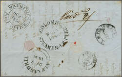 1846: Entire letter from Port Louis to Bordeaux endorsed "Overland ...