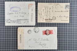 1940/44: Covers/cards (3) showing the re-use of the 1850 (!) numeral ...