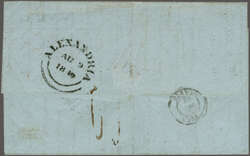 1849: Entire letter from Port Louis to Nantes, endorsed "per Overland ...