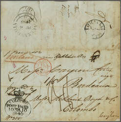 1845 (March 29): Entire letter from Port Louis to Bordeaux endorsed ...
