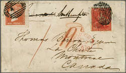 1859: Dardenne 1 d. red, a used example with enormous margins all ...