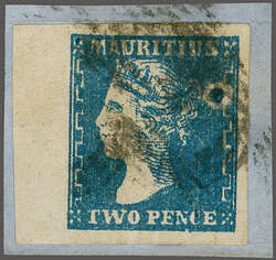 1859 (Dec): Dardenne 2 d. blue on horizontally laid paper, a used ...