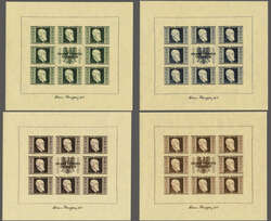 1946: Karl Renner 1 S. - 5 S. kompl. Kleinbogenserie der vier Werte ...