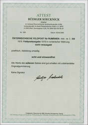 Feldpostmarken, 1918: Österreichische Feldpost für Rumänien, nicht ...