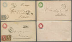 1869/70: Lot von 4 Tübli-Ganzsachenumschlägen – 10 Rp. mit ...