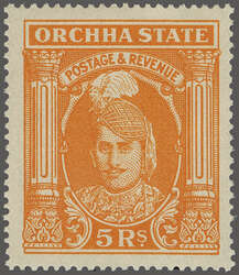 Orchha 1939/42: Maharajah Vir Singh II, lithographed, the unused set ...