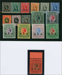 British Occupation of German East Africa, 1917/21: Overprinted GEA, ...