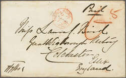 1860: Cover from Hong Kong to Colchester, England endorsed "Paid" and ...
