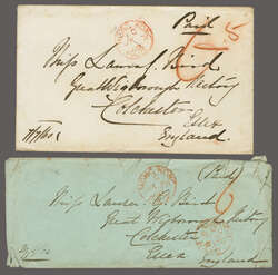 1860: Cover from Hong Kong to Colchester, England endorsed "Paid" and ...