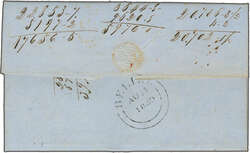 1849 (Aug 10): Prepaid entire letter from Belize to Havana, Cuba with ...