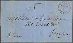 1860: Prepaid entire letter from Nevis to London, endorsed 'per ...
