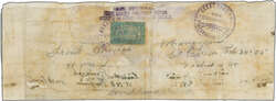 Great Barrier Island Pigeon Post 1905 (Feb. 24): 1s. blue green on ...