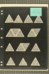 Agency Blue Triangular Stamps 1899: Fine group of 6d. blue and 1s. ...