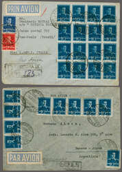 Westbound Mail - Roumania 1940 (Nov. 3): Registered envelope from ...