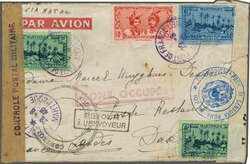 Eastbound Mail to occupied France 1940 (Aug. 28): Censored airmail ...