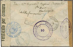 Eastbound Mail to occupied France 1940 (Aug. 28): Censored airmail ...