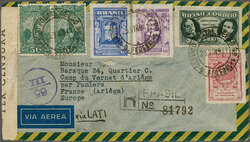 Eastbound Mail from Brazil 1941: PoW mail sent by LATI from Brazil to ...