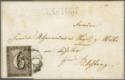 Zürich 6, Type IV, die 39. Marke des Hunderterbogens mit ...