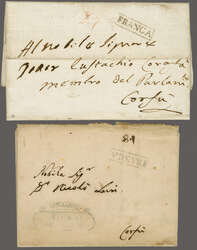 British Protectorate 1815-1864 1830/55: Entire letters (2) with ...