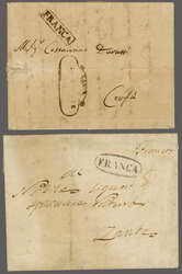 British Protectorate 1815-1864 1830/55: Entire letters (2) with 1829 ...